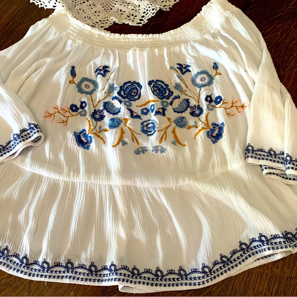 Embroidered Top NWOT